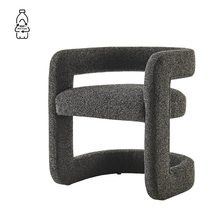 NPD Furniture Althea Fabric Dining Side Chair in Palladian Charcoal