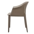 NPD Furniture Callie Recycled Leather Dining Arm Chair in Light Mocha