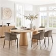 NPD Furniture Callie Recycled Leather Dining Arm Chair in Light Mocha