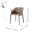 NPD Furniture Callie Recycled Leather Dining Arm Chair in Light Mocha