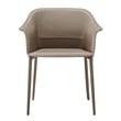 NPD Furniture Callie Recycled Leather Dining Arm Chair in Light Mocha