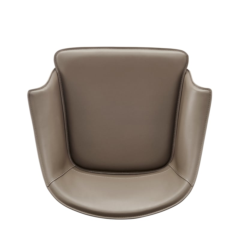NPD Furniture Callie Recycled Leather Dining Arm Chair in Light Mocha