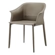NPD Furniture Callie Recycled Leather Dining Arm Chair in Light Mocha