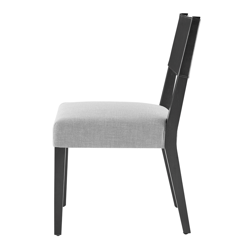 NPD Furniture Kylo PU/ Fabric Dining Side Chair in Black/Gray (Set of 2)