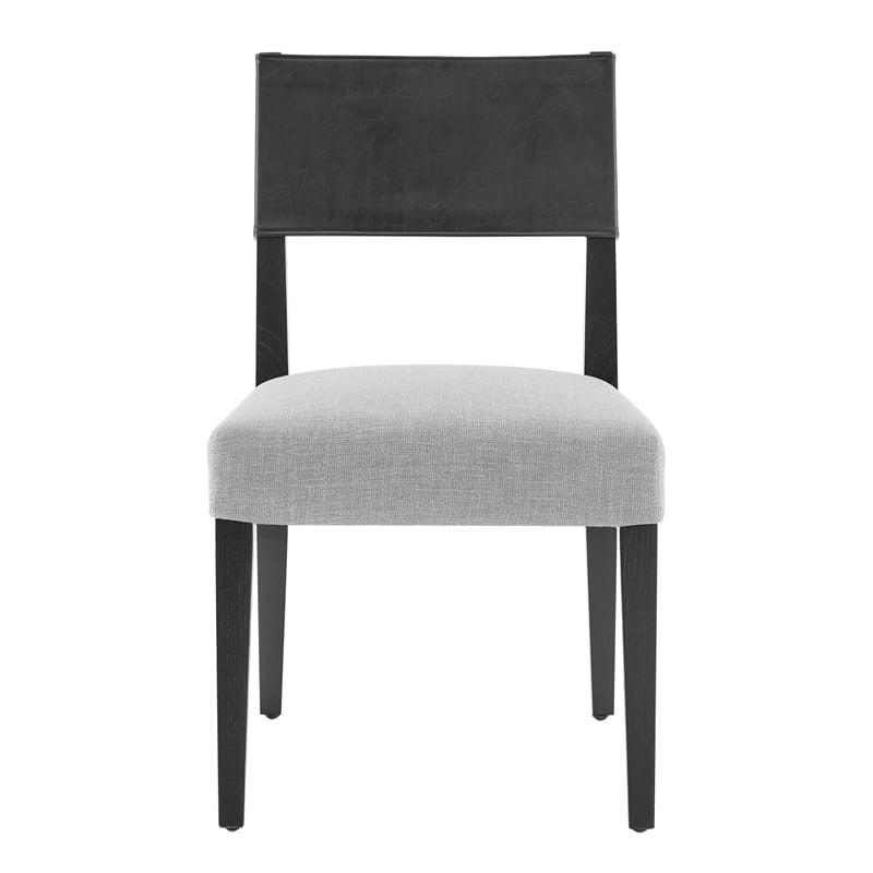 NPD Furniture Kylo PU/ Fabric Dining Side Chair in Black/Gray (Set of 2)