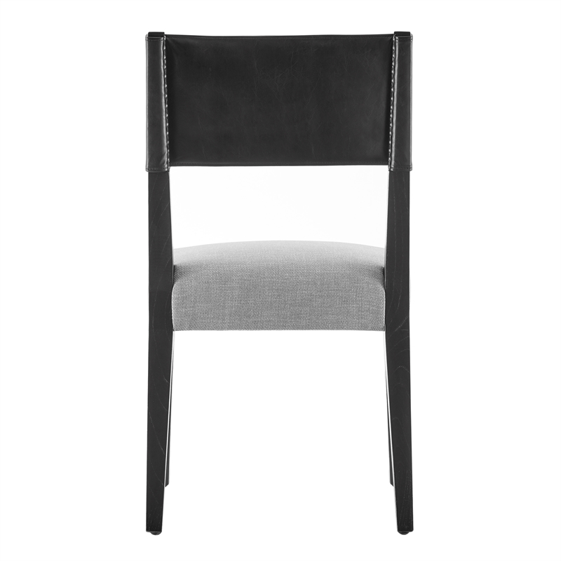 NPD Furniture Kylo PU/ Fabric Dining Side Chair in Black/Gray (Set of 2)