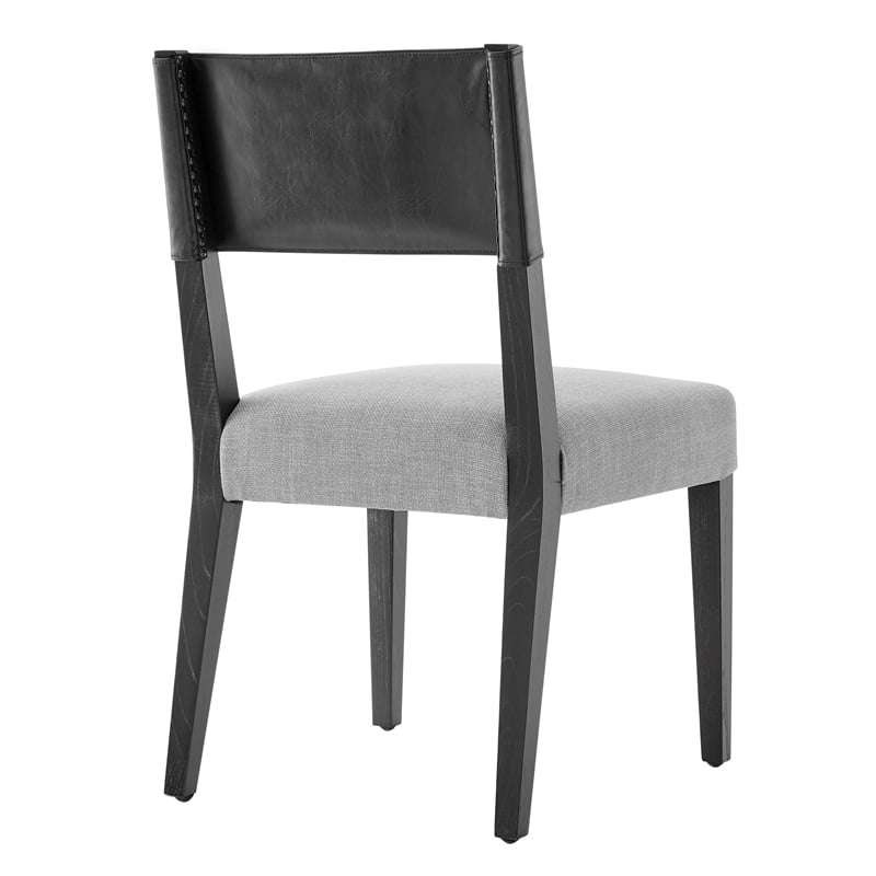 NPD Furniture Kylo PU/ Fabric Dining Side Chair in Black/Gray (Set of 2)