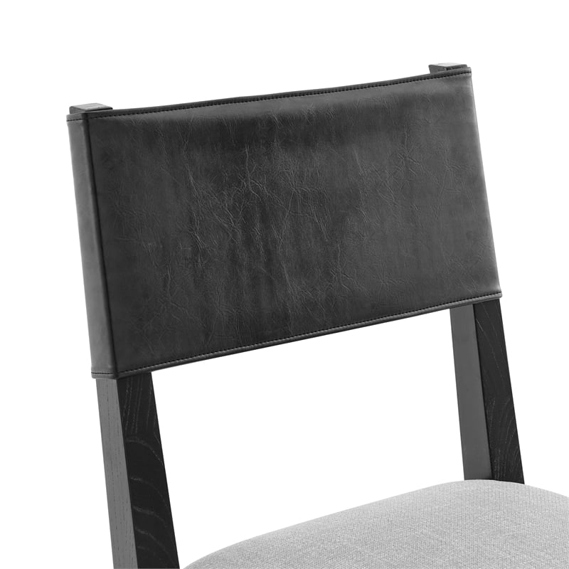 NPD Furniture Kylo PU/ Fabric Dining Side Chair in Black/Gray (Set of 2)