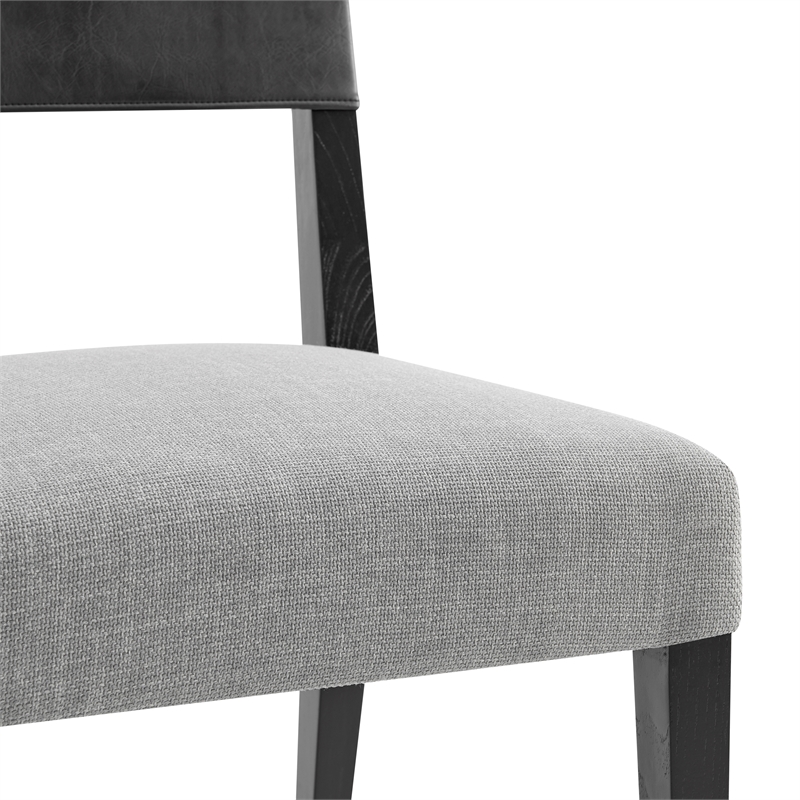 NPD Furniture Kylo PU/ Fabric Dining Side Chair in Black/Gray (Set of 2)
