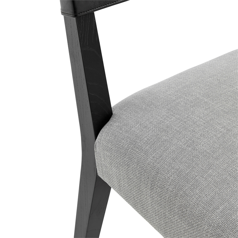 NPD Furniture Kylo PU/ Fabric Dining Side Chair in Black/Gray (Set of 2)