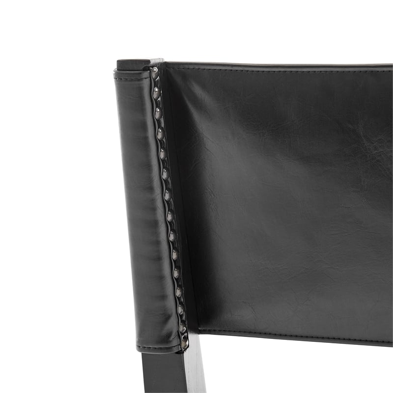 NPD Furniture Kylo PU/ Fabric Dining Side Chair in Black/Gray (Set of 2)