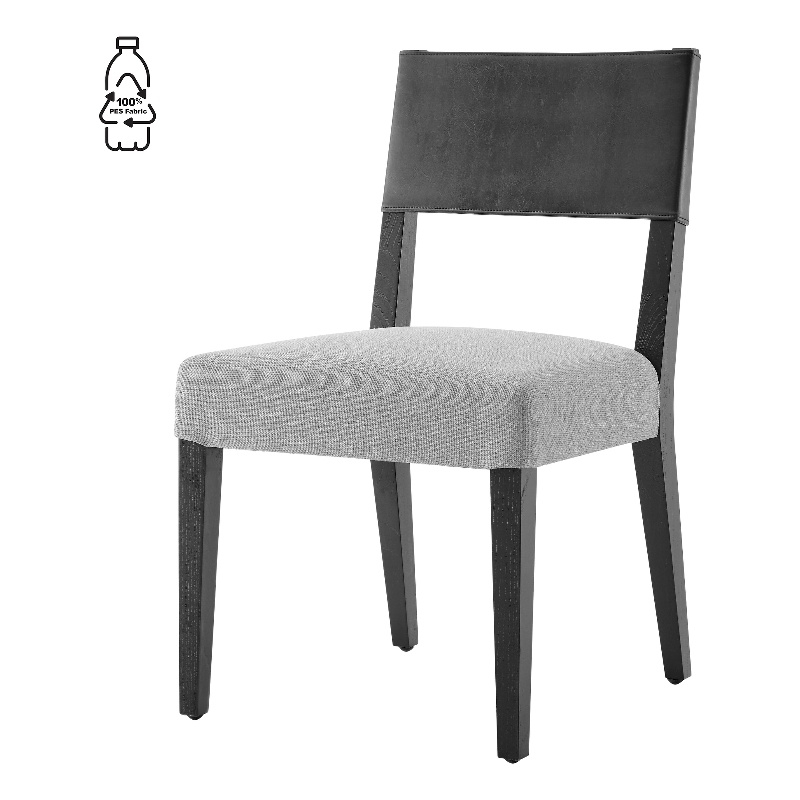 NPD Furniture Kylo PU/ Fabric Dining Side Chair in Black/Gray (Set of 2)