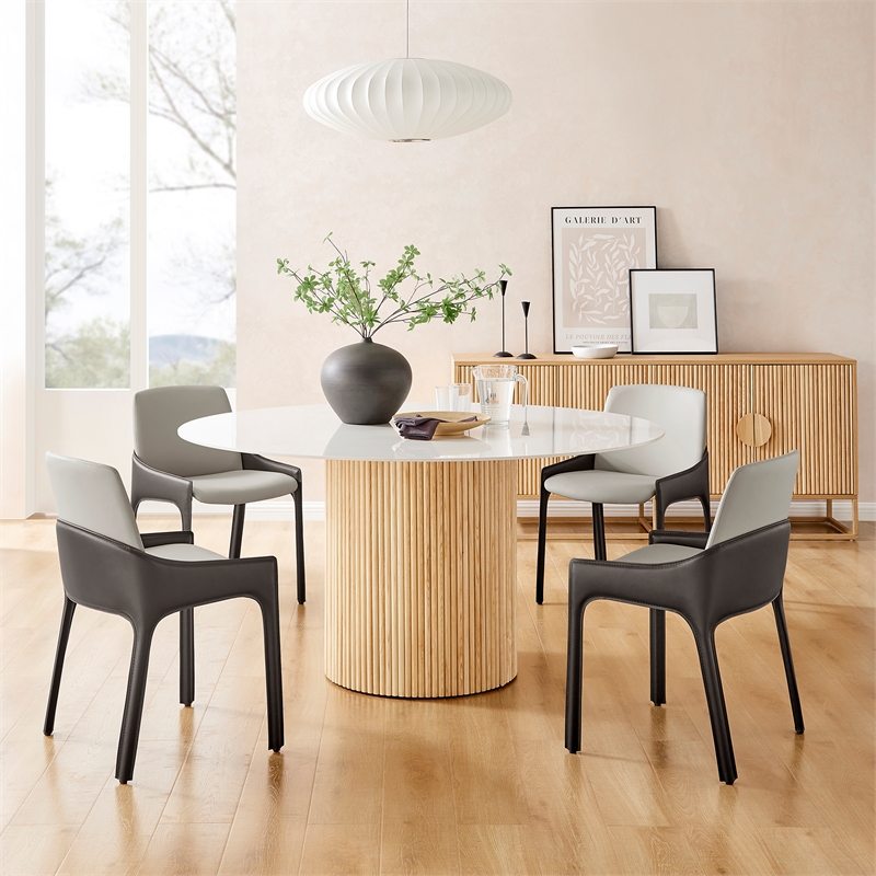NPD Furniture Stella Faux Leather Dining Side Chair (Set of 2)