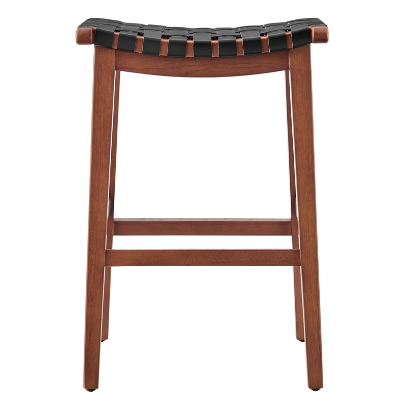 New Pacific Direct Marco Faux Leather Backless Counter Stool in Black