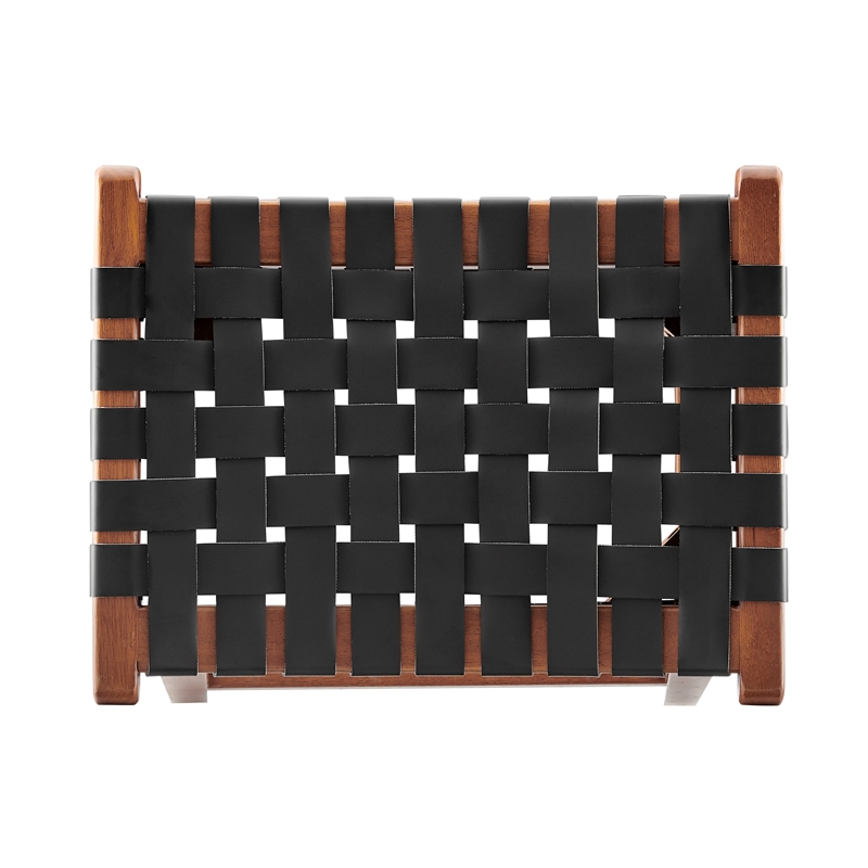 New Pacific Direct Marco Faux Leather Backless Counter Stool in Black