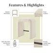 NPD Furniture Jovanka Fabric Counter Stool in Palladian Beige
