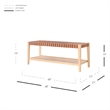 NPD Furniture Marco Faux Leather Bench in Ochre Brown