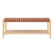 NPD Furniture Marco Faux Leather Bench in Ochre Brown