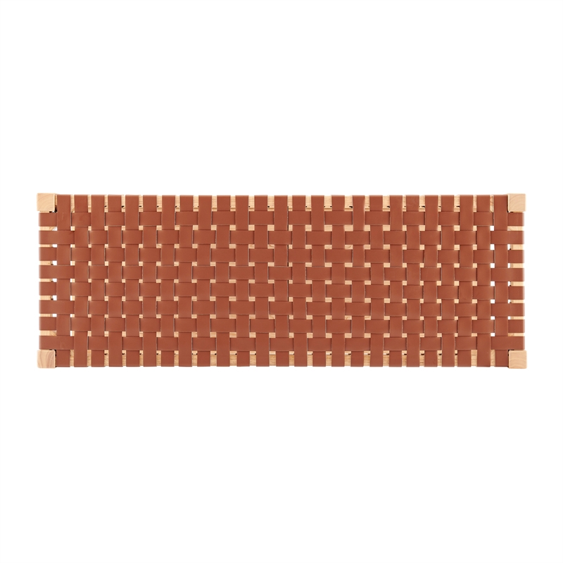 NPD Furniture Marco Faux Leather Bench in Ochre Brown