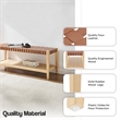 NPD Furniture Marco Faux Leather Bench in Ochre Brown