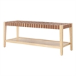 NPD Furniture Marco Faux Leather Bench in Ochre Brown