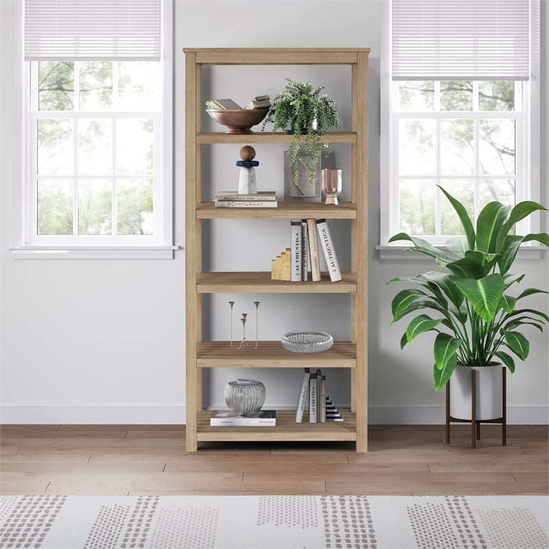 NPD Furniture Tiburon Book Shelf in Drifted Sand