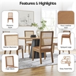 NPD Furniture Dover Faux Leather Dining Side Chair in Brown (Set of 2)