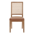 NPD Furniture Dover Faux Leather Dining Side Chair in Brown (Set of 2)