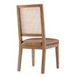 NPD Furniture Dover Faux Leather Dining Side Chair in Brown (Set of 2)