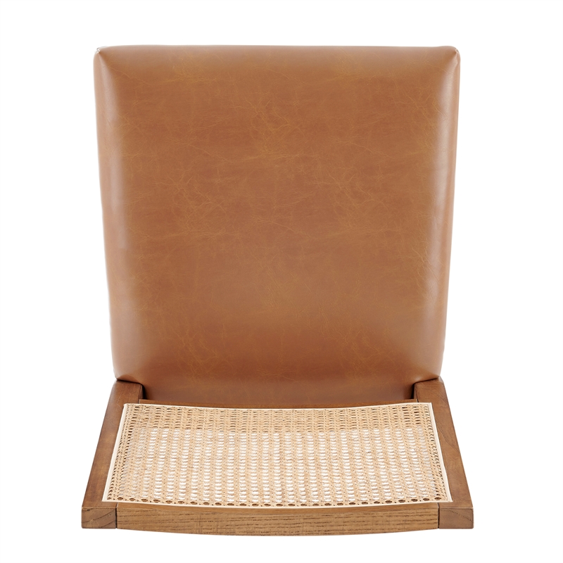 NPD Furniture Dover Faux Leather Dining Side Chair in Brown (Set of 2)
