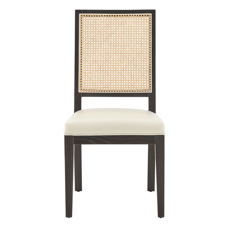 NPD Furniture Dover Faux Leather Dining Side Chair in Beige (Set of 2)