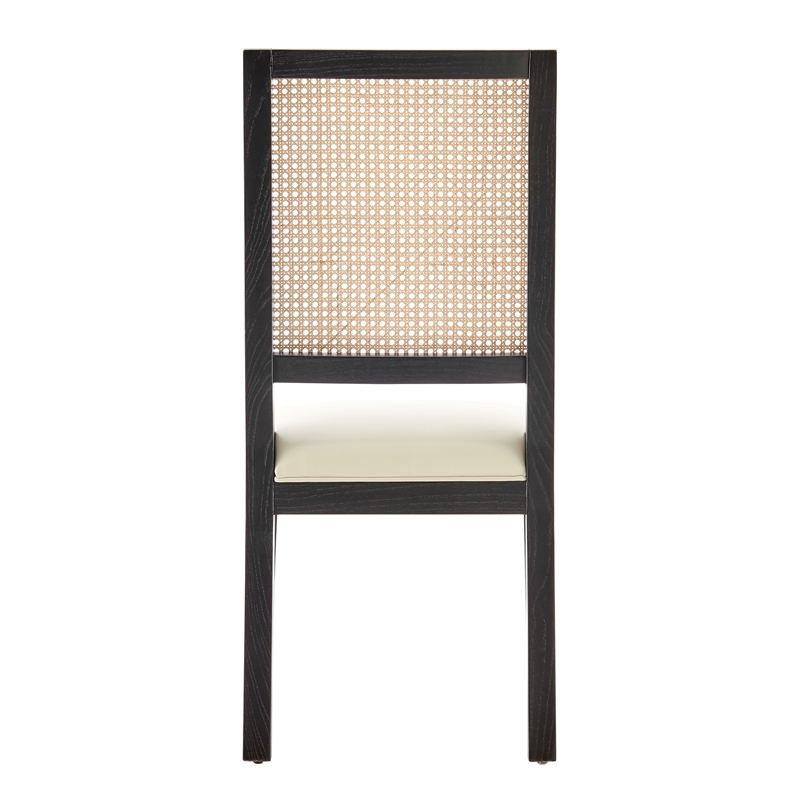 NPD Furniture Dover Faux Leather Dining Side Chair in Beige (Set of 2)