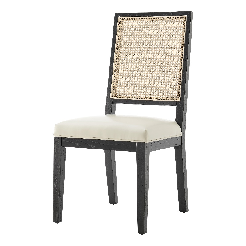 NPD Furniture Dover Faux Leather Dining Side Chair in Beige (Set of 2)