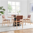 NPD Furniture Marco Faux Leather Dining Side Chair in Brown (Set of 2)