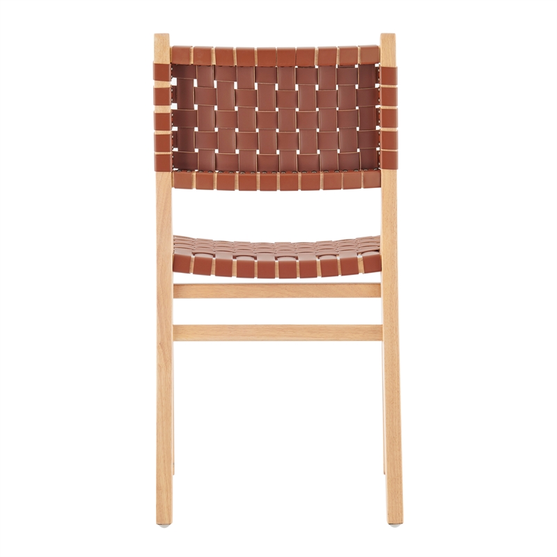 NPD Furniture Marco Faux Leather Dining Side Chair in Brown (Set of 2)