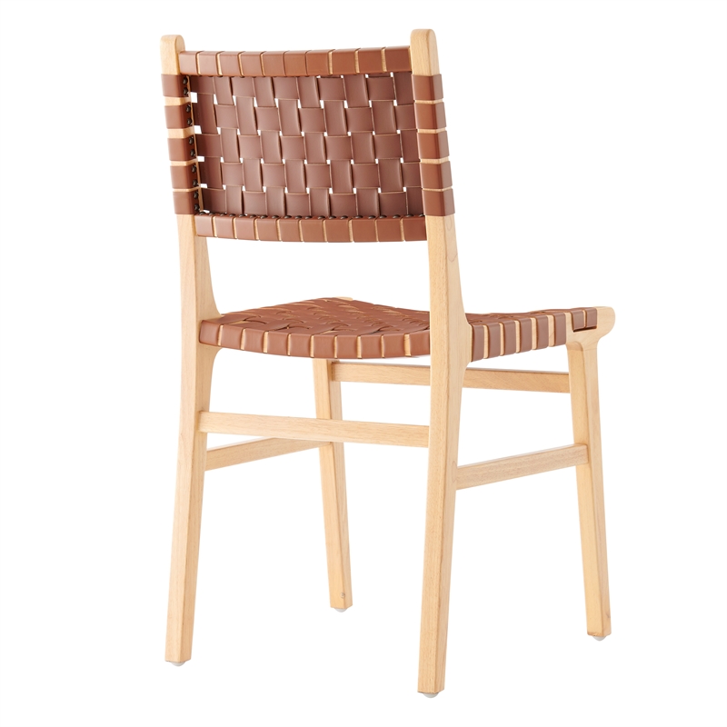 NPD Furniture Marco Faux Leather Dining Side Chair in Brown (Set of 2)