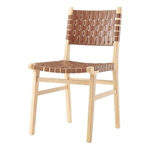 NPD Furniture Marco Faux Leather Dining Side Chair in Brown (Set of 2)