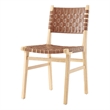 NPD Furniture Marco Faux Leather Dining Side Chair in Brown (Set of 2)