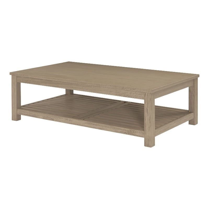 NPD Furniture Tiburon Solid Wood Coffee Table in Drifted Sand