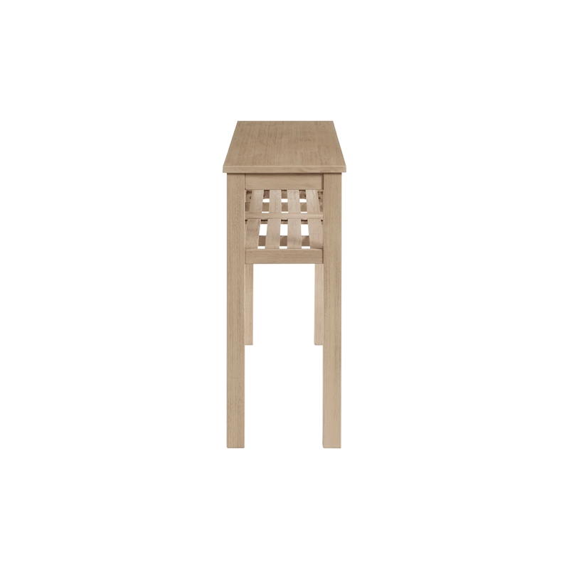 NPD Furniture Tiburon Console Table w/ Shelf in Drifted Sand