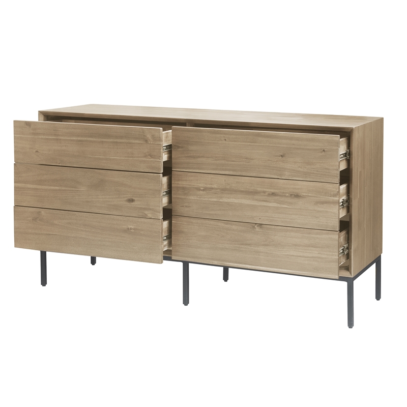 New Pacific Direct Hathaway Dresser 6 Drawers in Drifted Sand