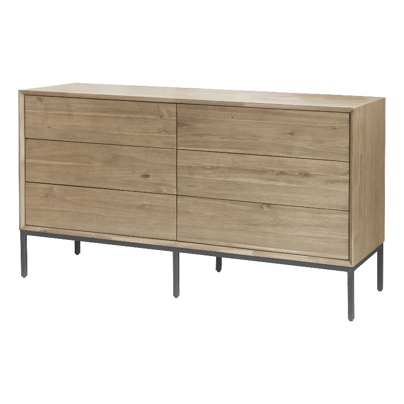 New Pacific Direct Hathaway Dresser 6 Drawers in Drifted Sand