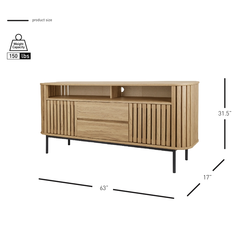 NPD Furniture Renwick Sideboard 2 Drawers + 2 Doors in Terra Oak