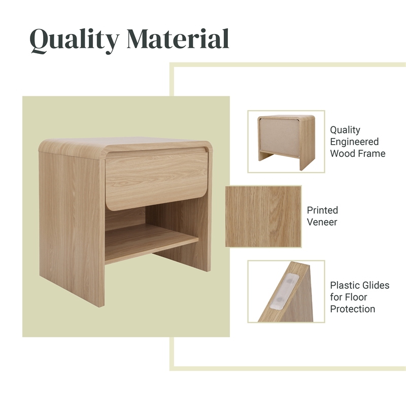 NPD Furniture Delmare Side/ End Table w/ 1 Drawer in Euro Oak