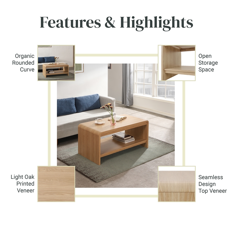 NPD Furniture Delmare Coffee Table in Euro Oak