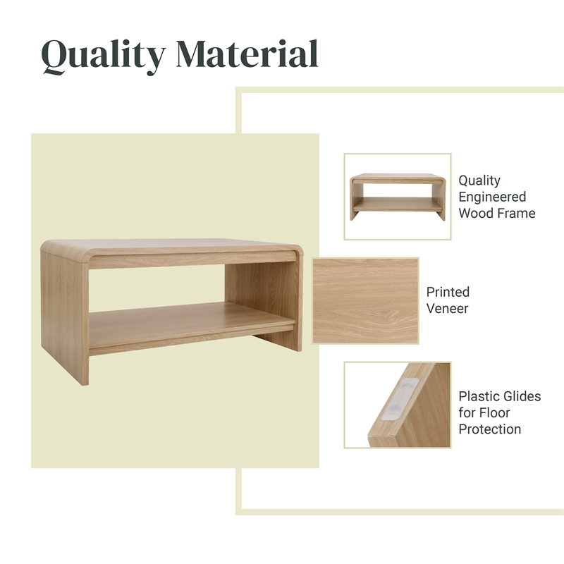 NPD Furniture Delmare Coffee Table in Euro Oak