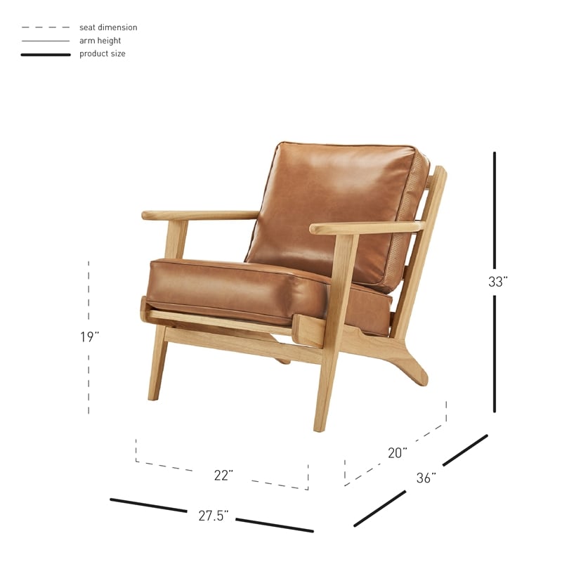 New Pacific Direct Albert PU Accent Arm Chair in Borneo Chocolate