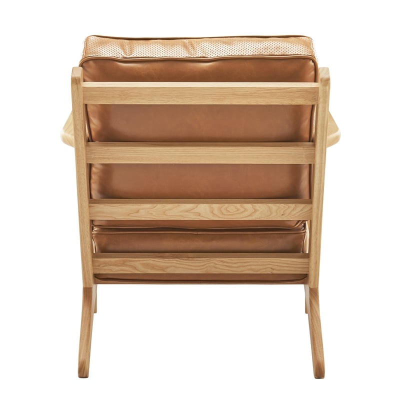 New Pacific Direct Albert PU Accent Arm Chair in Borneo Chocolate