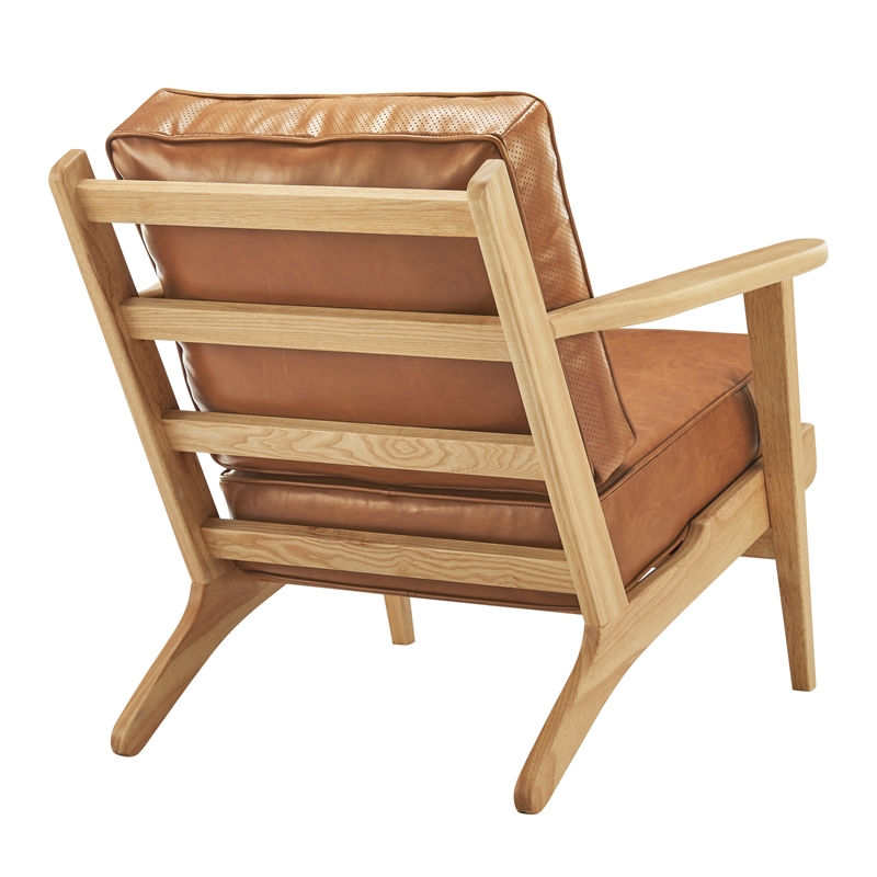 New Pacific Direct Albert PU Accent Arm Chair in Borneo Chocolate