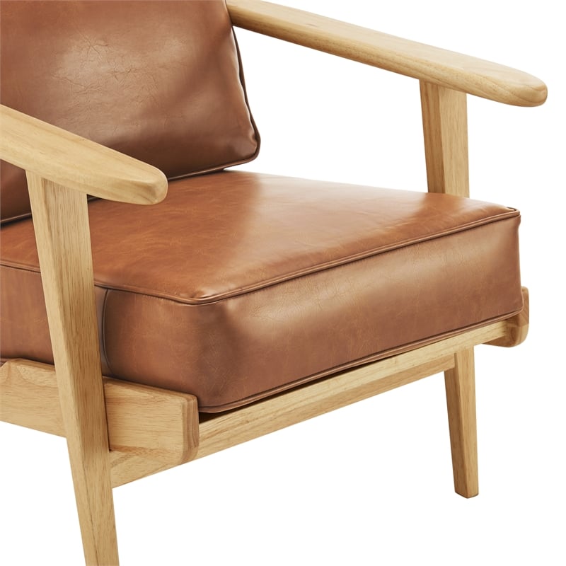 New Pacific Direct Albert PU Accent Arm Chair in Borneo Chocolate